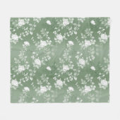 Dusty Sage Blumengrün Blume Grünmuster Fleecedecke (Vorderseite (Horizontal))