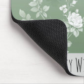 Dusty Sage Blumengrün Blume Grünmuster Mousepad (Ecke)