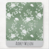 Dusty Sage Blumengrün Blume Grünmuster Mousepad (Vorne)