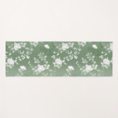 Dusty Sage Blumengrün Blume Grünmuster Yogamatte (Vorderseite (Horizontal))