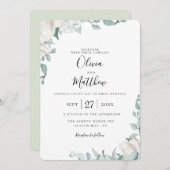 Dusty Sage Botanische Hochzeitseinladung Einladung (Vorne/Hinten)
