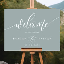Dusty Sage Calligraphy Wedding Willkommen