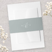 Dusty Sage Elegant Simple Monogram Wedding Einladungsbanderole