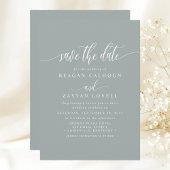 Dusty Sage Elegante Kalligraphie Save the Date