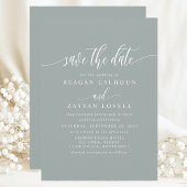 Dusty Sage Elegante Kalligraphie Save the Date