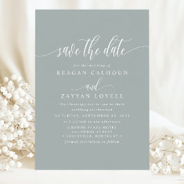 Dusty Sage Elegante Kalligraphie Save the Date