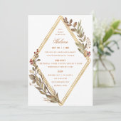 Dusty Sage Gold Diamond Rust Fall Brautparty Einladung (Stehend Vorderseite)
