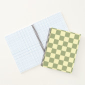 Dusty Sage Green and Butter Yellow Checkerboard Notizblock (Innenseite)