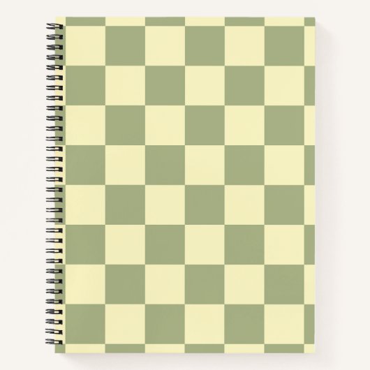 Dusty Sage Green and Butter Yellow Checkerboard Notizblock (Vorderseite)