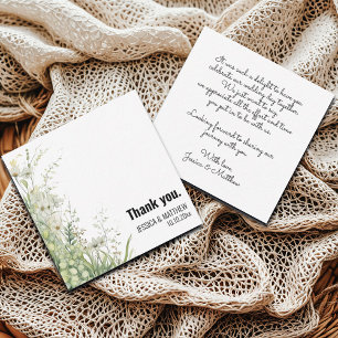 Dusty Sage Green Blume Hochzeit Danke-Card Mitteilungskarte