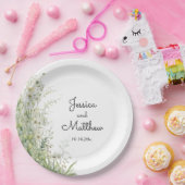 Dusty Sage Green Blume Hochzeit Pappteller (Party)