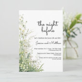 Dusty Sage Green Blume Hochzeit Probe Dinner Einladung (Stehend Vorderseite)