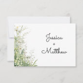 Dusty Sage Green Blume Hochzeit RSVP Karte (Vorderseite)