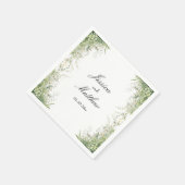 Dusty Sage Green Blume Hochzeit Serviette (Ecke)