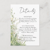 Dusty Sage Green Blume Hochzeitdetails Begleitkarte (Vorderseite)