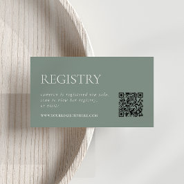 Dusty Sage Green | Brautparty Registry QR Begleitkarte
