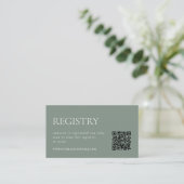 Dusty Sage Green | Brautparty Registry QR Begleitkarte (Stehend Vorderseite)