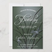 Dusty Sage Green Dragonfly Geburtstag Einladung (Vorderseite)