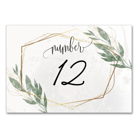 Dusty Sage Green Eukalyptus Moderne Blumengärten Tischnummer (Rückseite)
