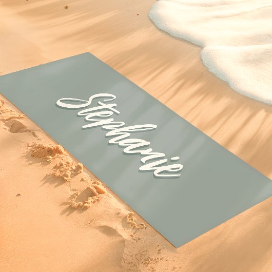 Dusty Sage Green Individuelle Name Einfach Yogamatte