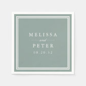 Dusty Sage Green | Klassische Personalisierte Hoch Serviette (Vorderseite)