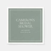 Dusty Sage Green | Klassisches Brautparty Serviette (Vorderseite)