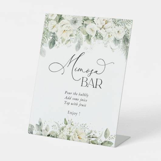 Dusty Sage Green Mimosa Bar Sign Sockelschild (Vorderseite)