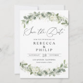 Dusty Sage Green Save the Date Card (Vorderseite)