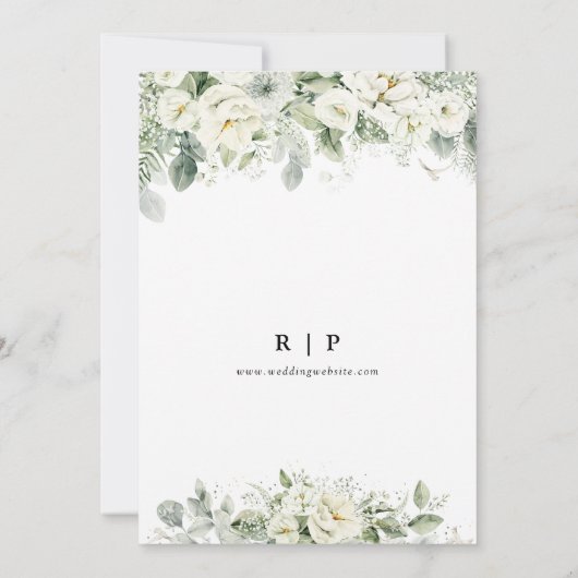 Dusty Sage Green Save the Date mit Fotokarte (Rückseite)