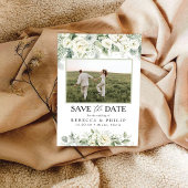 Dusty Sage Green Save the Date mit Fotokarte