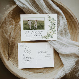 Dusty Sage Green Save the Date Postcard Postkarte