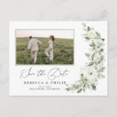 Dusty Sage Green Save the Date Postcard Postkarte (Vorderseite)