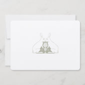 Dusty Sage Green Save the Date Rabbit Scrollwork Einladung (Rückseite)