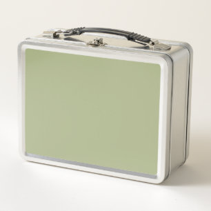 Dusty Sage Green Solid Color Metall Brotdose