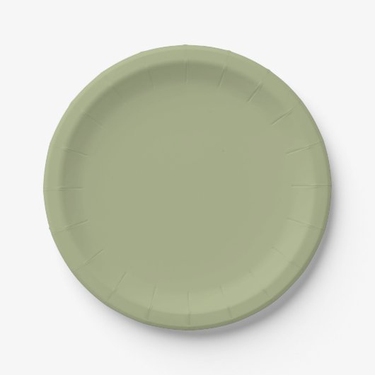 Dusty Sage Green Solid Color Pappteller (Vorderseite)