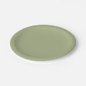 Dusty Sage Green Solid Color Pappteller (Schrägansicht)