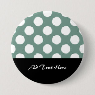 Dusty Sage Green und White Polka Dot Muster Button
