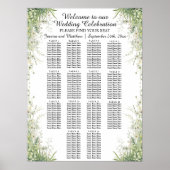 Dusty Sage Green Wedding 14 Tische Hochzeitssitze Poster (Vorne)