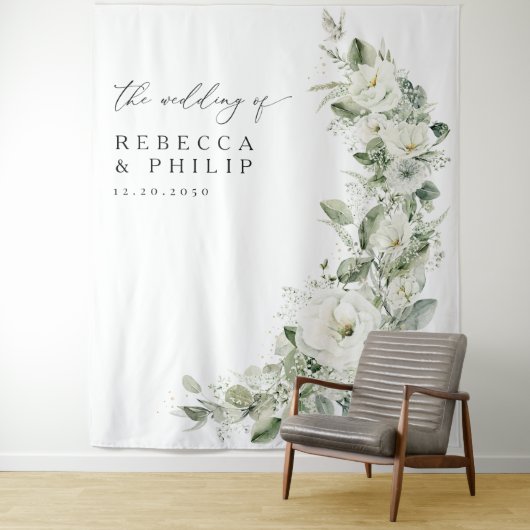 Dusty Sage Green Wedding Backdrops Wandteppich (Beispiel)