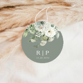 Dusty Sage Green Wedding Classic Round Sticker