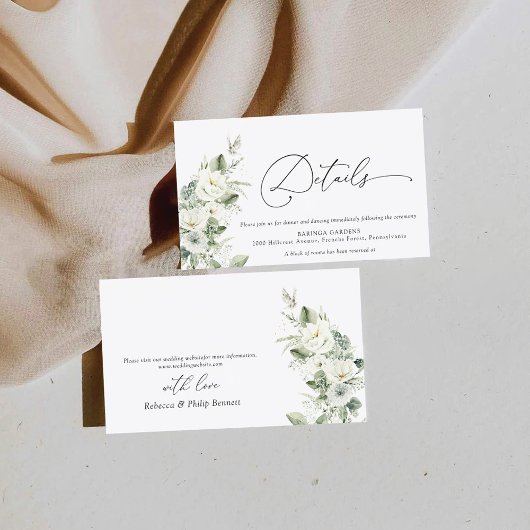 Dusty Sage Green Wedding Details Card Begleitkarte