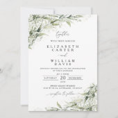 Dusty Sage Green Wedding Einladung (Vorderseite)