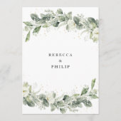 Dusty Sage Green Wedding Flat Menu Menükarte (Rückseite)