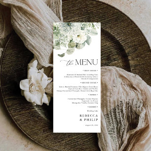 Dusty Sage Green Wedding Flat Menu Menükarte