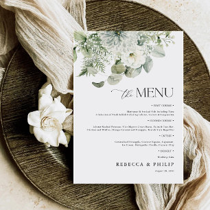 Dusty Sage Green Wedding Flat Menu Menükarte