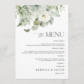 Dusty Sage Green Wedding Flat Menu Menükarte (Vorderseite)