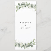 Dusty Sage Green Wedding Flat Menu Menükarte (Rückseite)