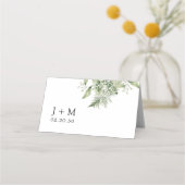 Dusty Sage green Wedding geklappt Platzkarte (Rückseite)