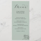Dusty Sage Green Wedding Menu Menükarte (Vorderseite)