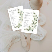Dusty Sage Green Wedding Program Hand Fan Fächer